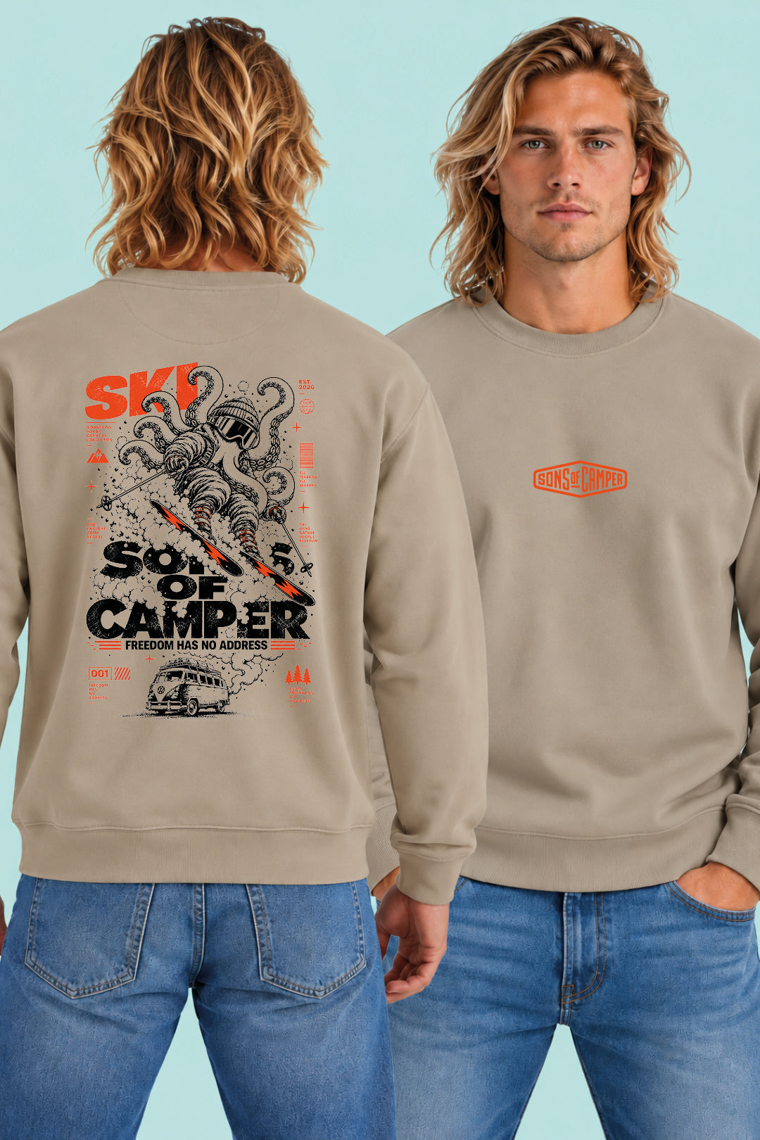 Sudadera Ski Sons of Camper color Arena, vista hombre