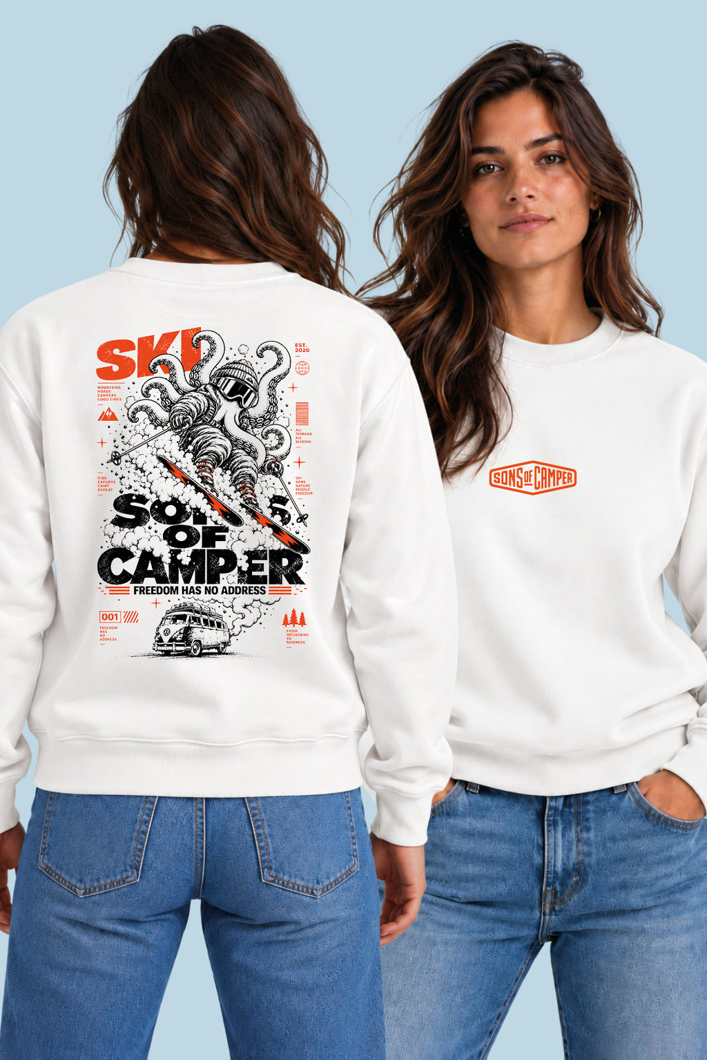 Sudadera Ski Sons of Camper color Blanco, vista mujer