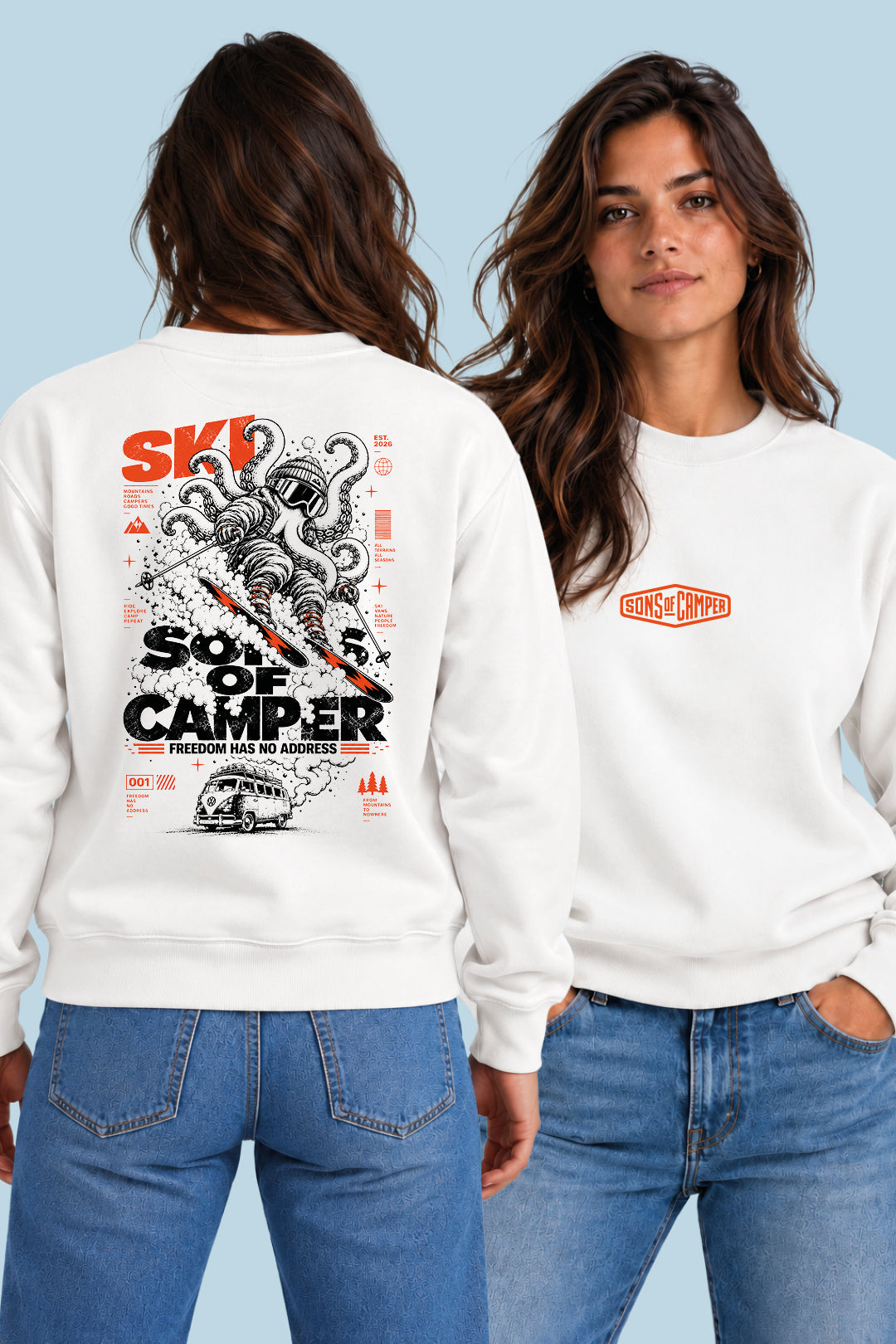 Sudadera Ski Sons of Camper color Blanco, vista mujer