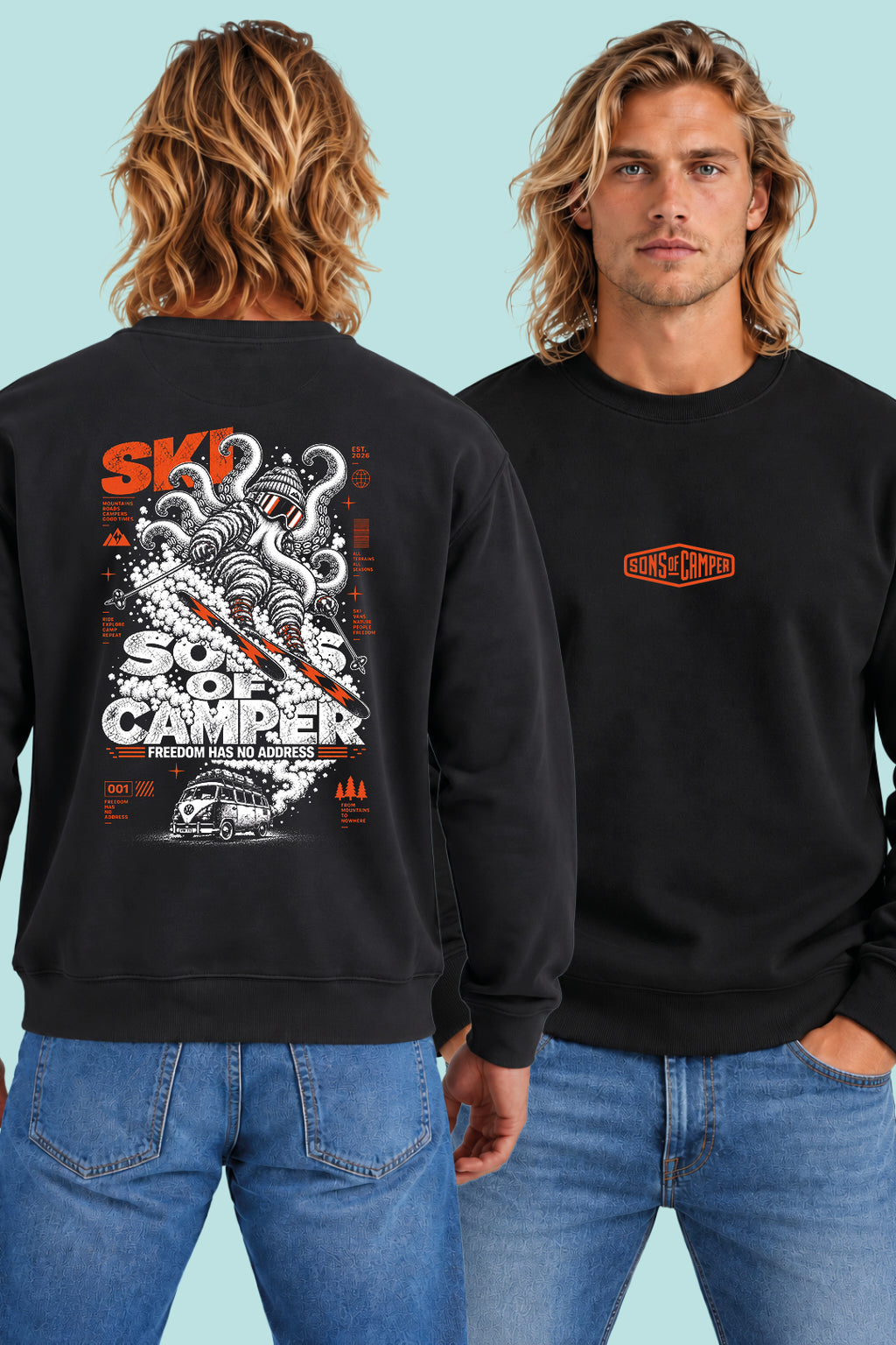 Sudadera Ski Sons of Camper color Negro, vista hombre