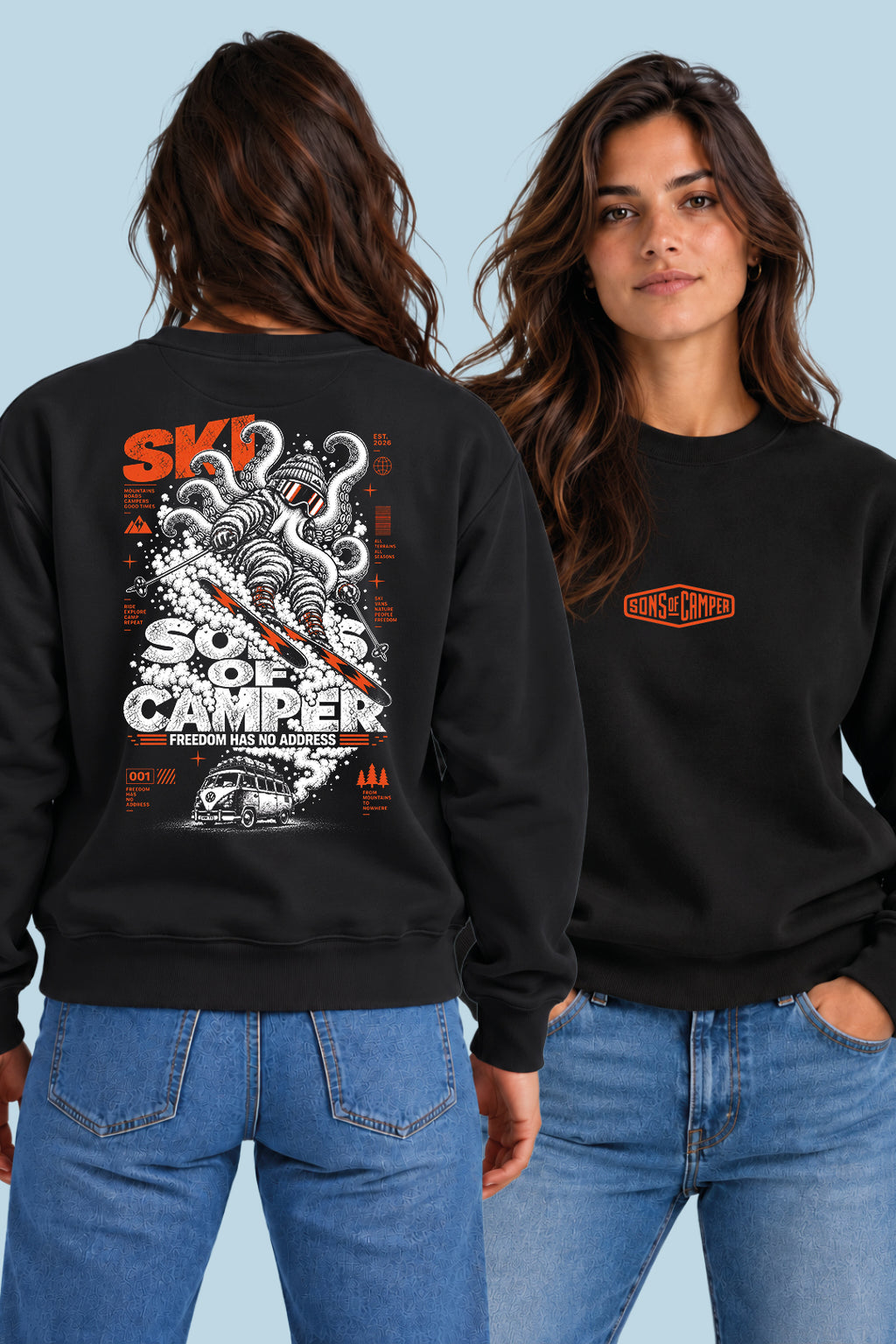 Sudadera Ski Sons of Camper color Negro, vista mujer