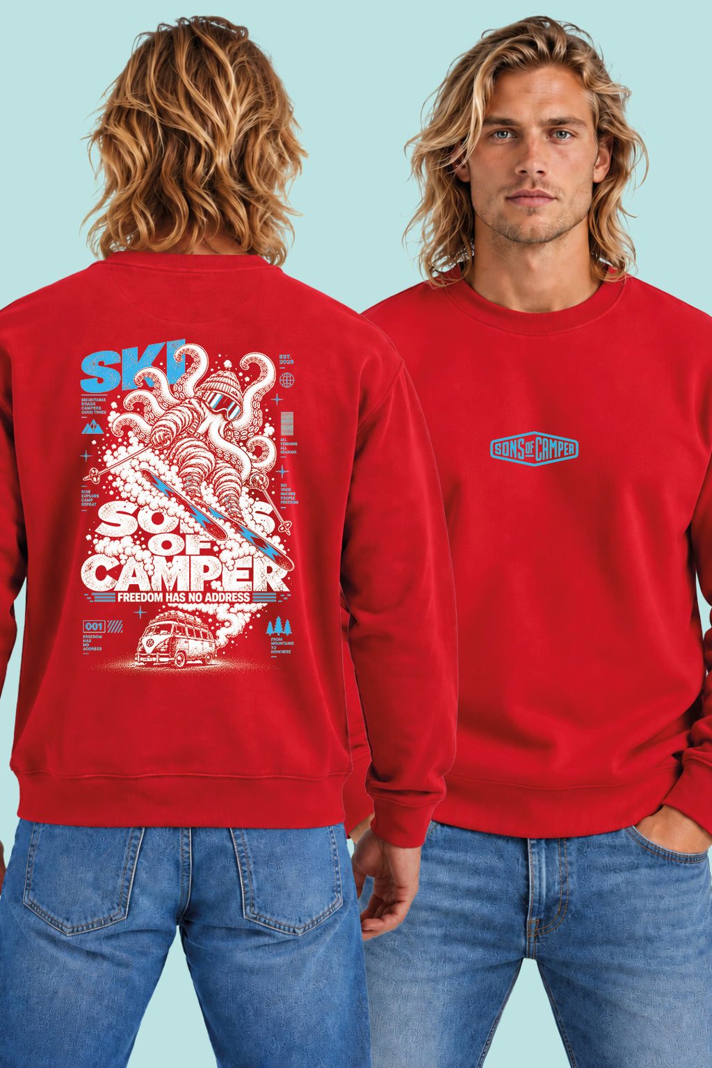 Sudadera Ski Sons of Camper color Rojo, vista hombre