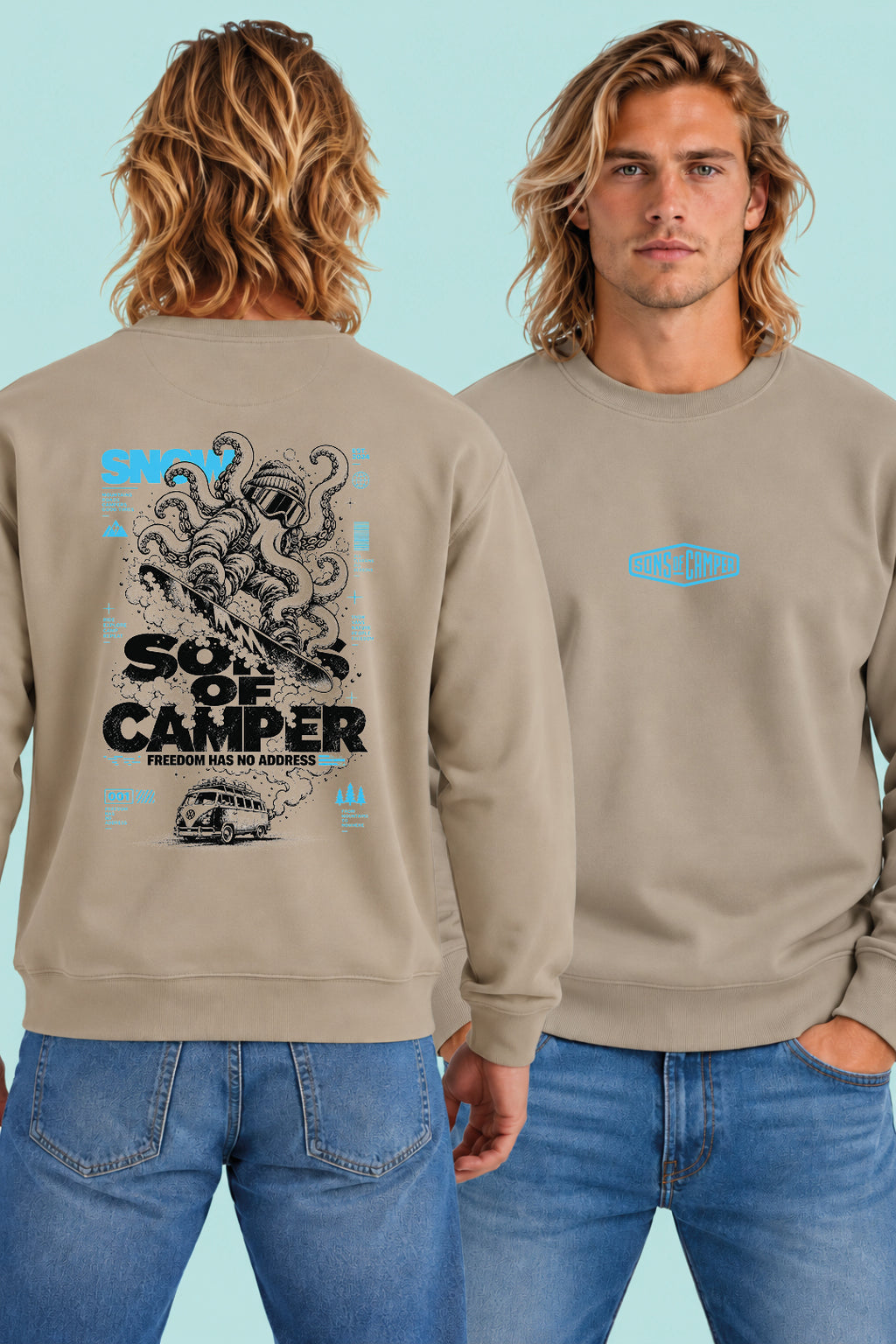 Sudadera Snow Sons of Camper color Arena, vista hombre