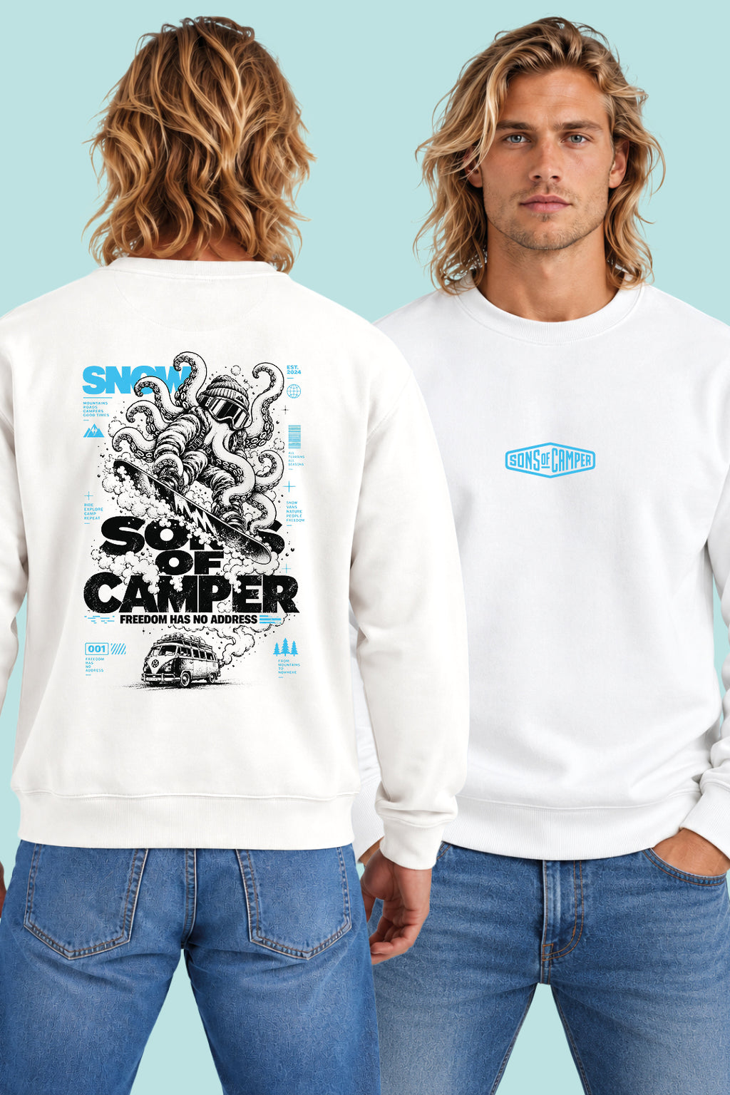 Sudadera Snow Sons of Camper color Blanco, vista hombre