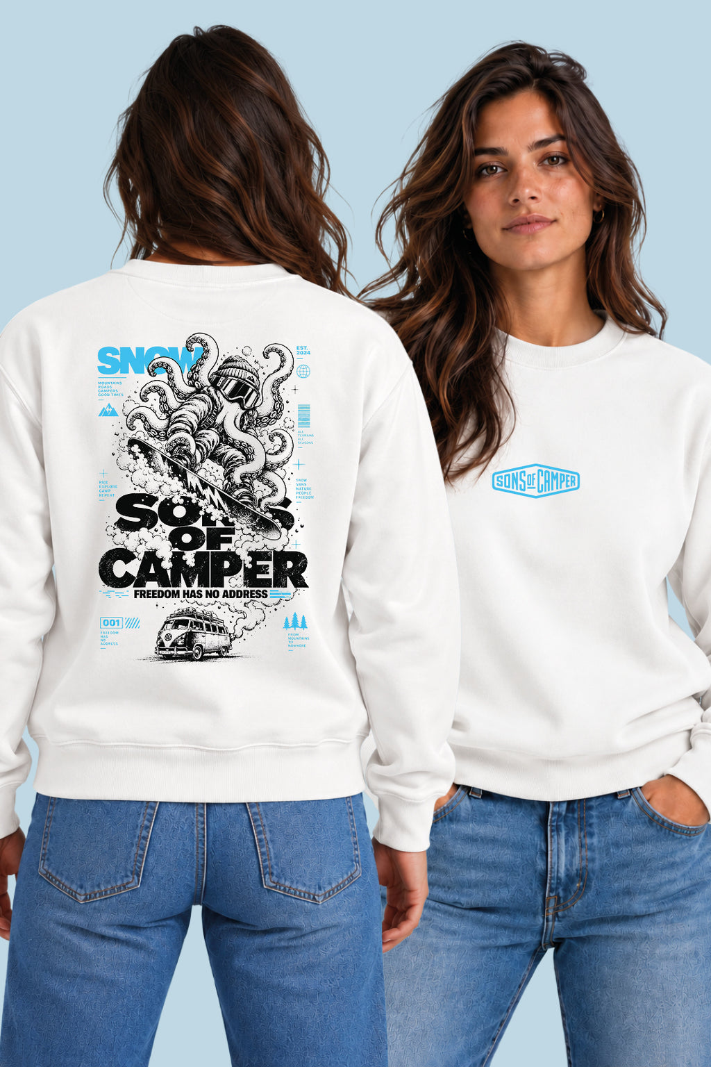 Sudadera Snow Sons of Camper color Blanco, vista mujer