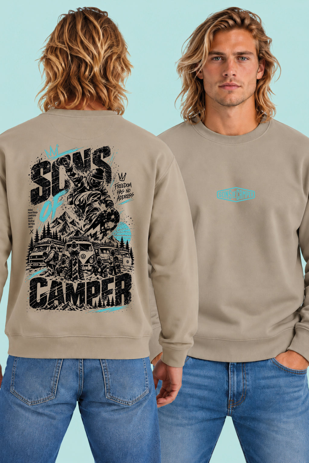 Sudadera Snowmass Sons of Camper color Arena, vista hombre