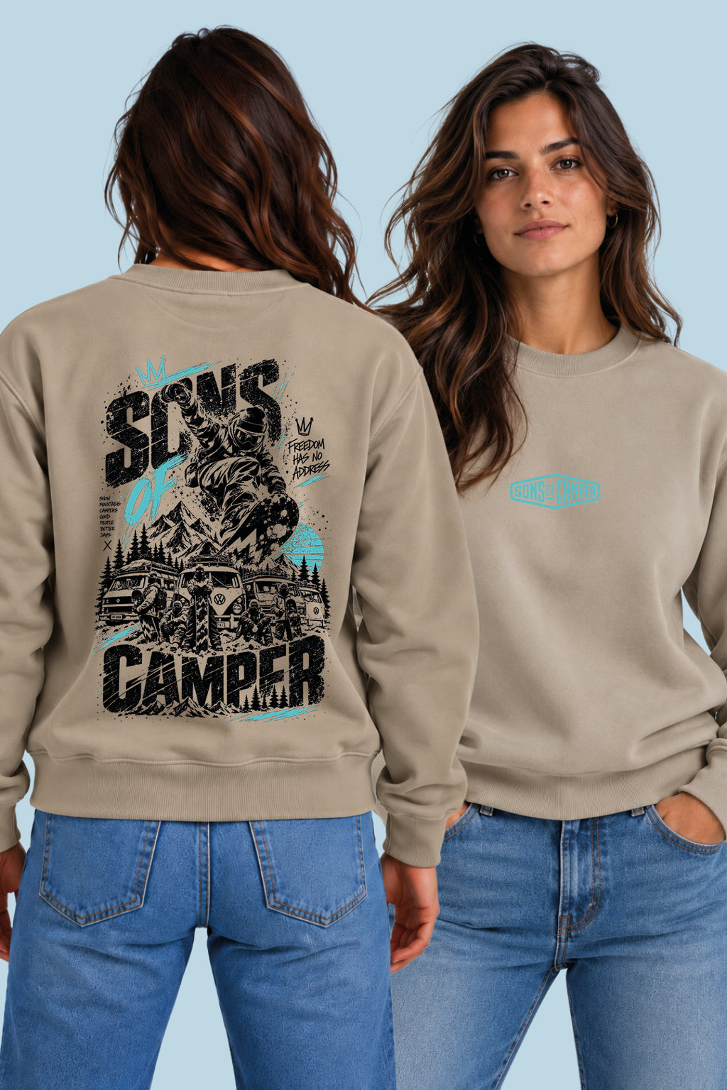 Sudadera Snowmass Sons of Camper color Arena, vista mujer