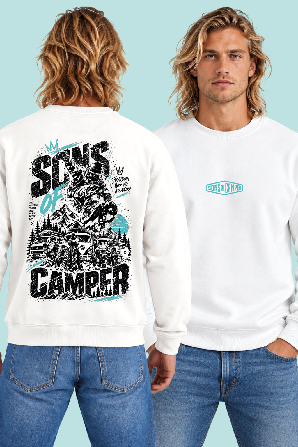 Sudadera Snowmass Sons of Camper color Blanco, vista hombre