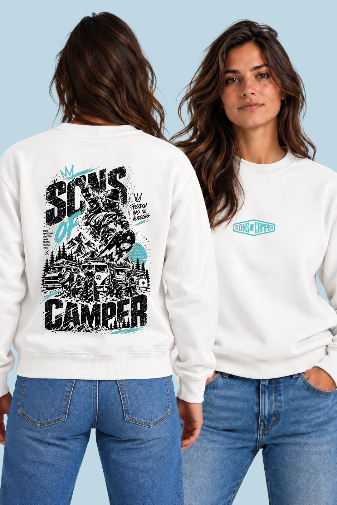Sudadera Snowmass Sons of Camper color Blanco, vista mujer