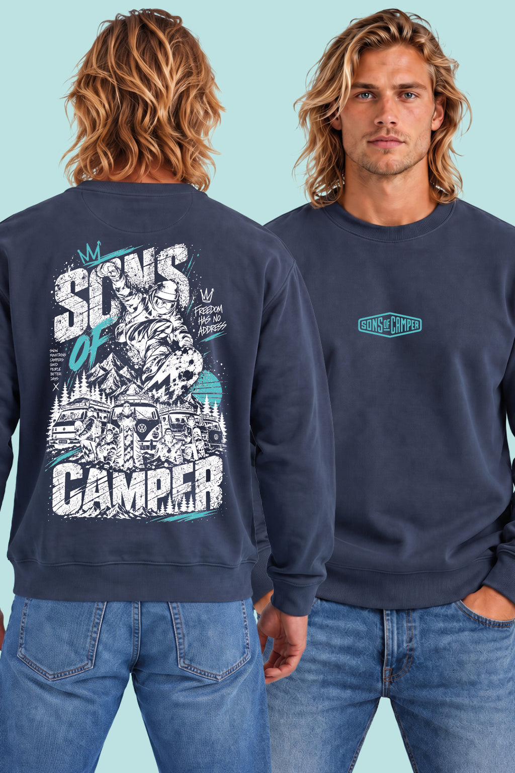 Sudadera Snowmass Sons of Camper color Navy, vista hombre