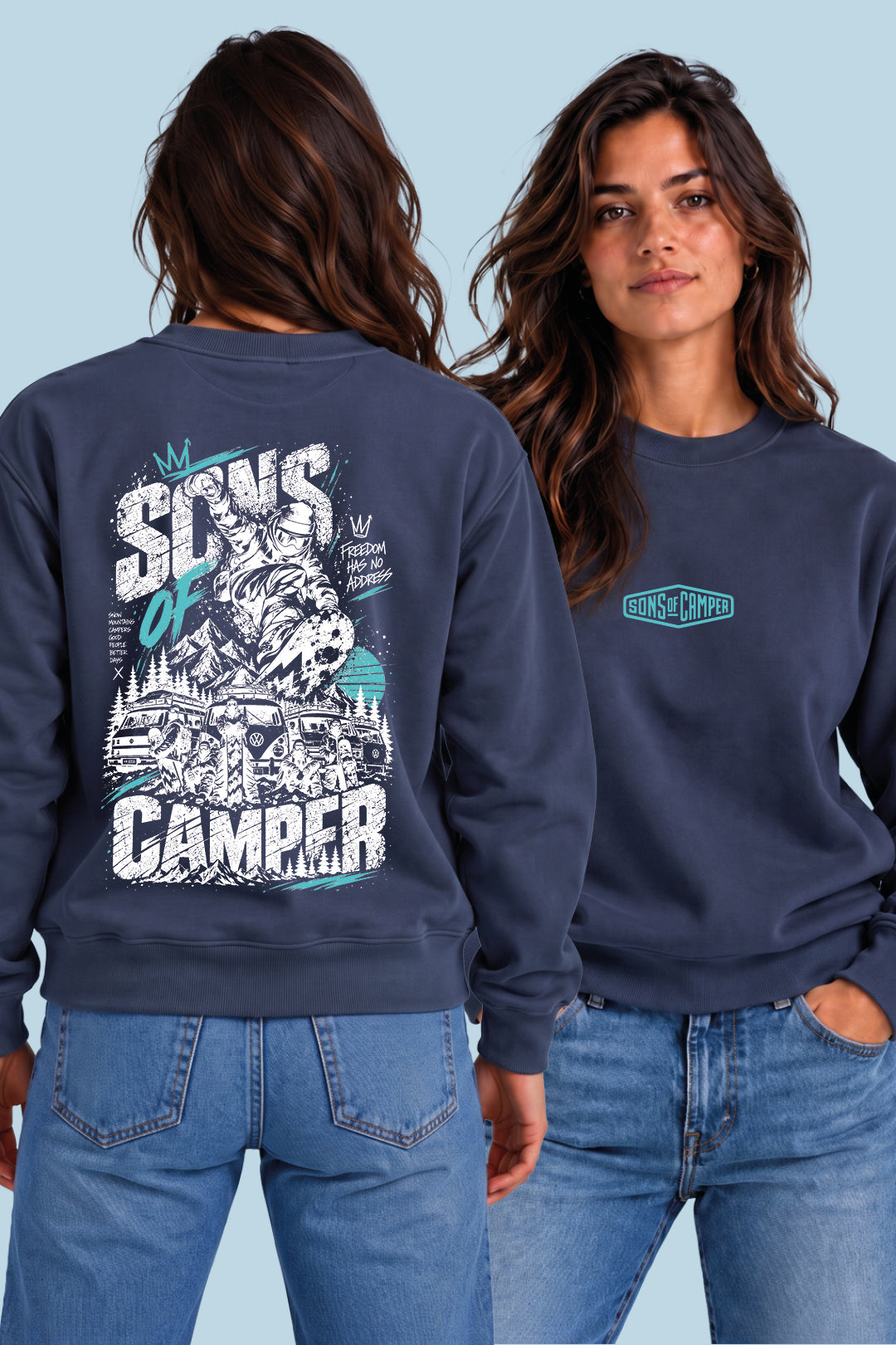 Sudadera Snowmass Sons of Camper color Navy, vista mujer