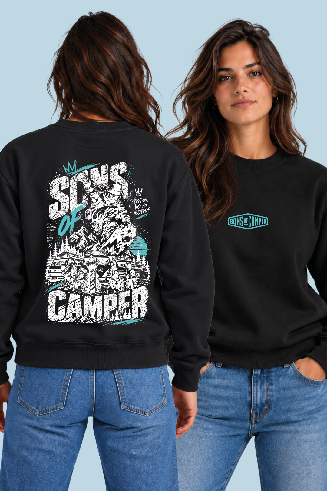Sudadera Snowmass Sons of Camper color Negro, vista mujer