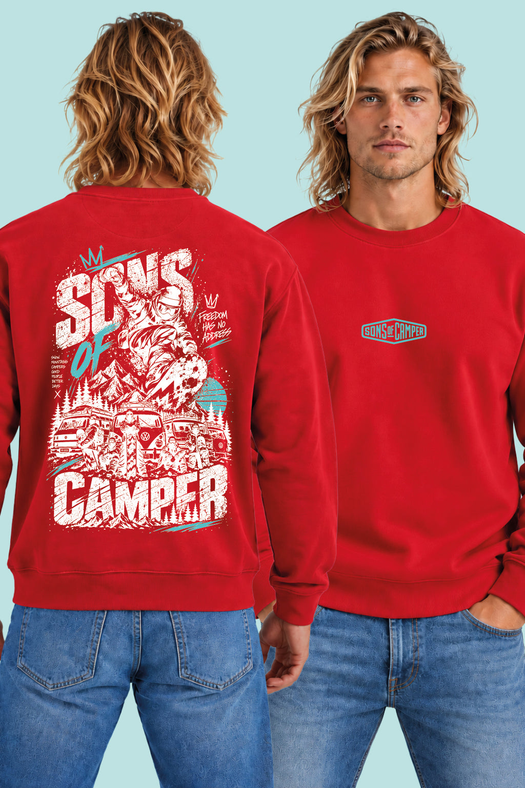 Sudadera Snowmass Sons of Camper color Rojo, vista hombre