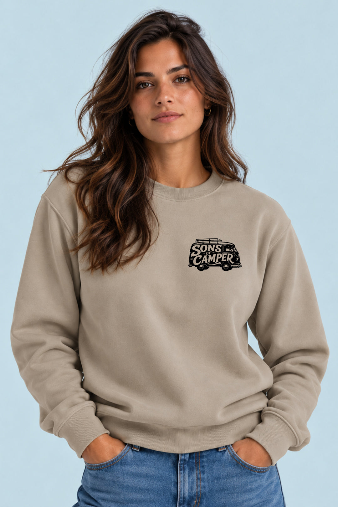 Sudadera T 1 Sons of Camper color Arena, vista mujer