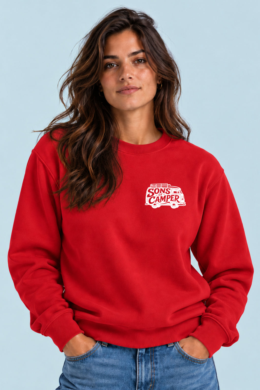 Sudadera T 1 Sons of Camper color Rojo, vista mujer