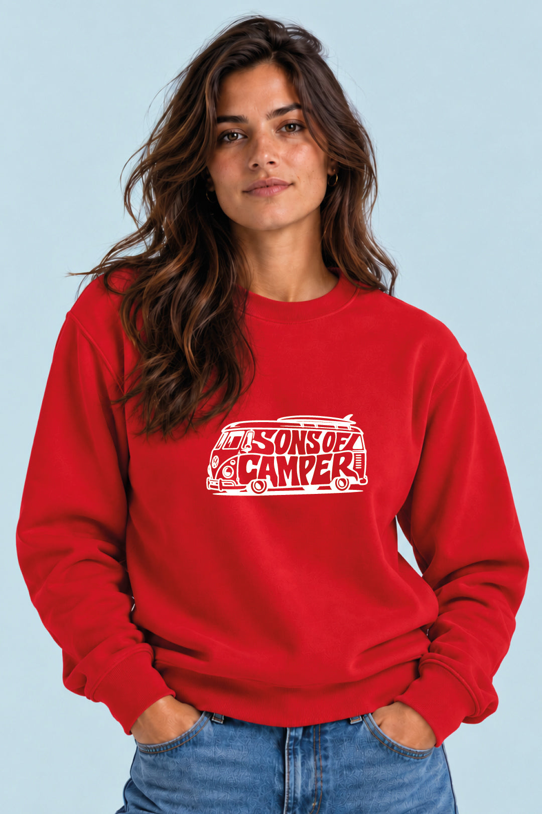 Sudadera T 4 Sons of Camper color Rojo, vista mujer