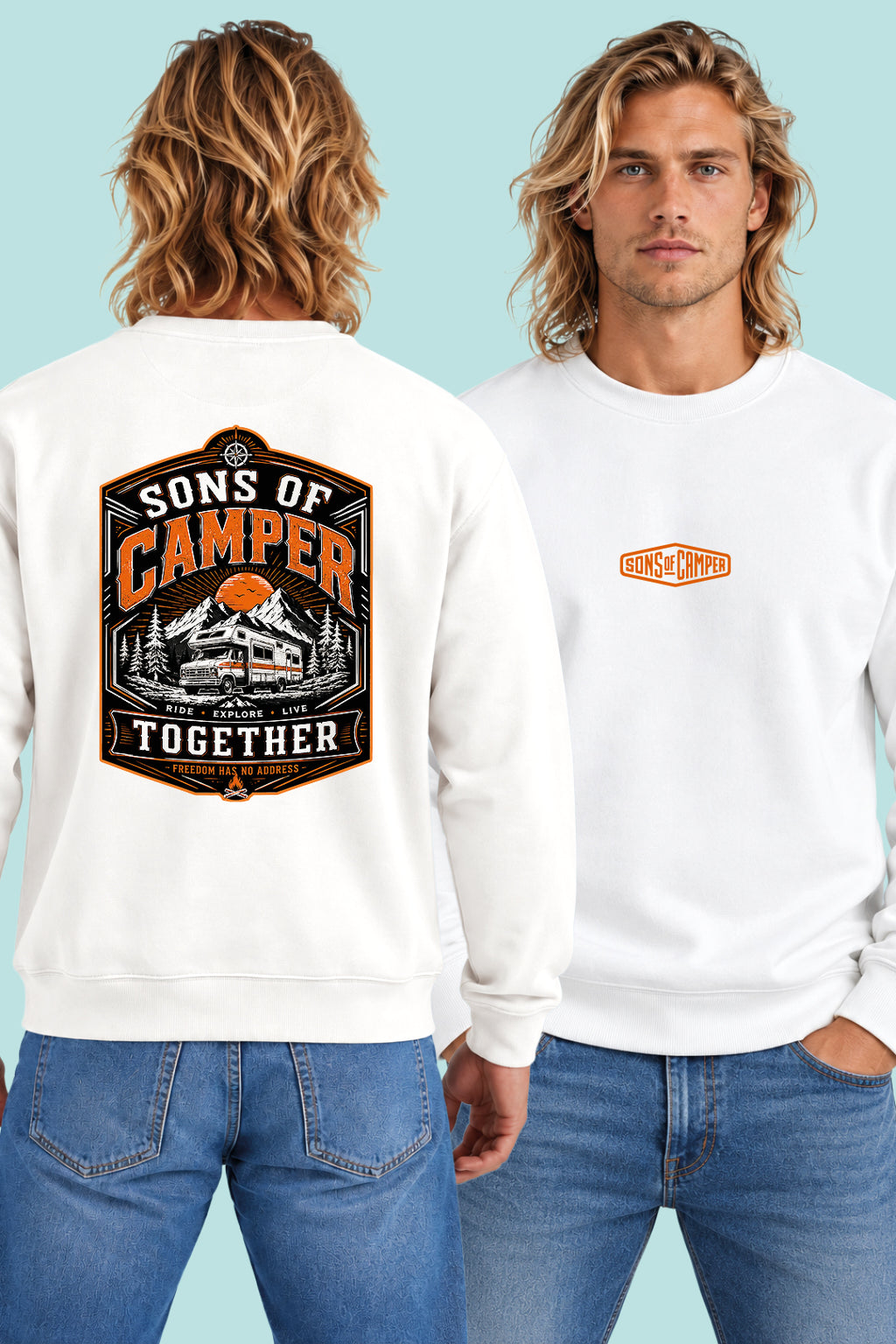 Sudadera Together Sons of Camper color Blanco, vista hombre