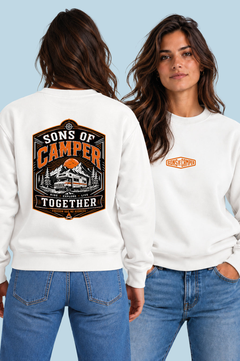Sudadera Together Sons of Camper color Blanco, vista mujer