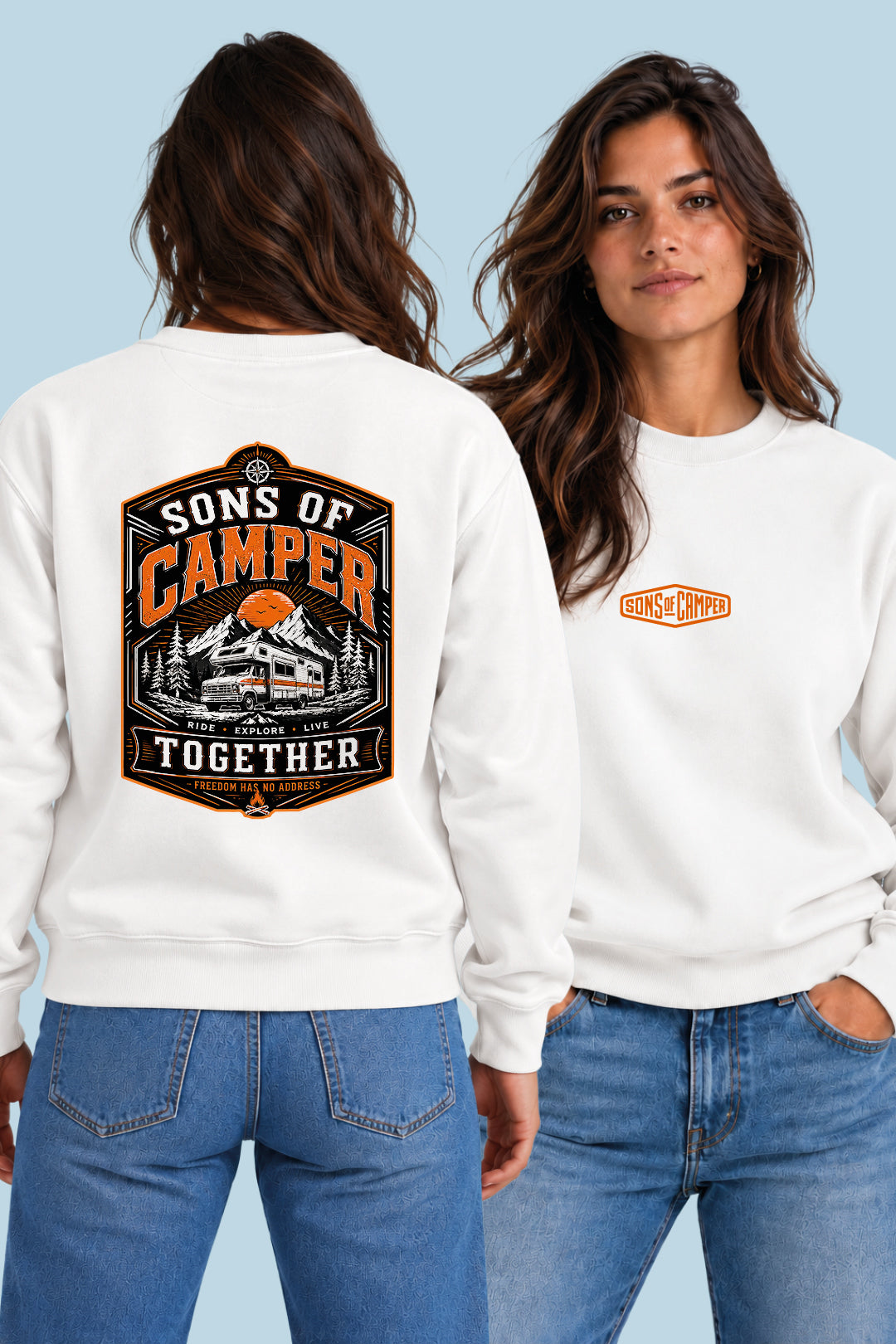 Sudadera Together Sons of Camper color Blanco, vista mujer