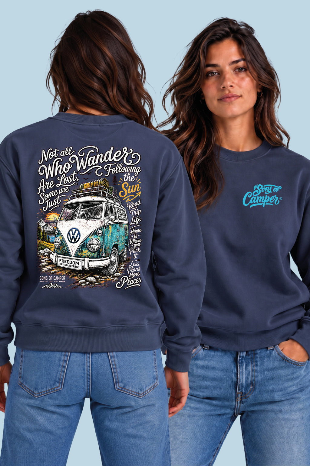 Sudadera Wander Sons of Camper color Navy, vista mujer
