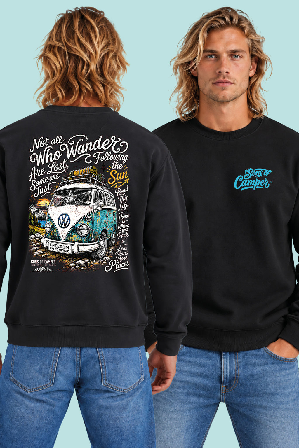 Sudadera Wander Sons of Camper color Negro, vista hombre