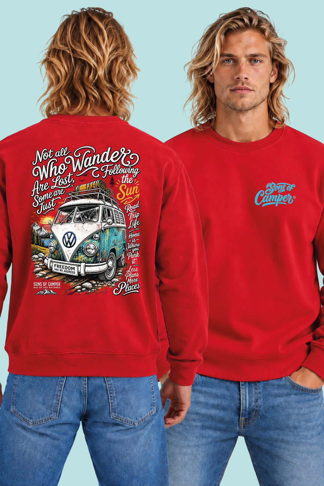 Sudadera Wander Sons of Camper color Rojo, vista hombre