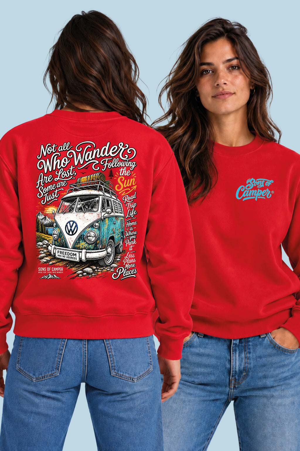 Sudadera Wander Sons of Camper color Rojo, vista mujer