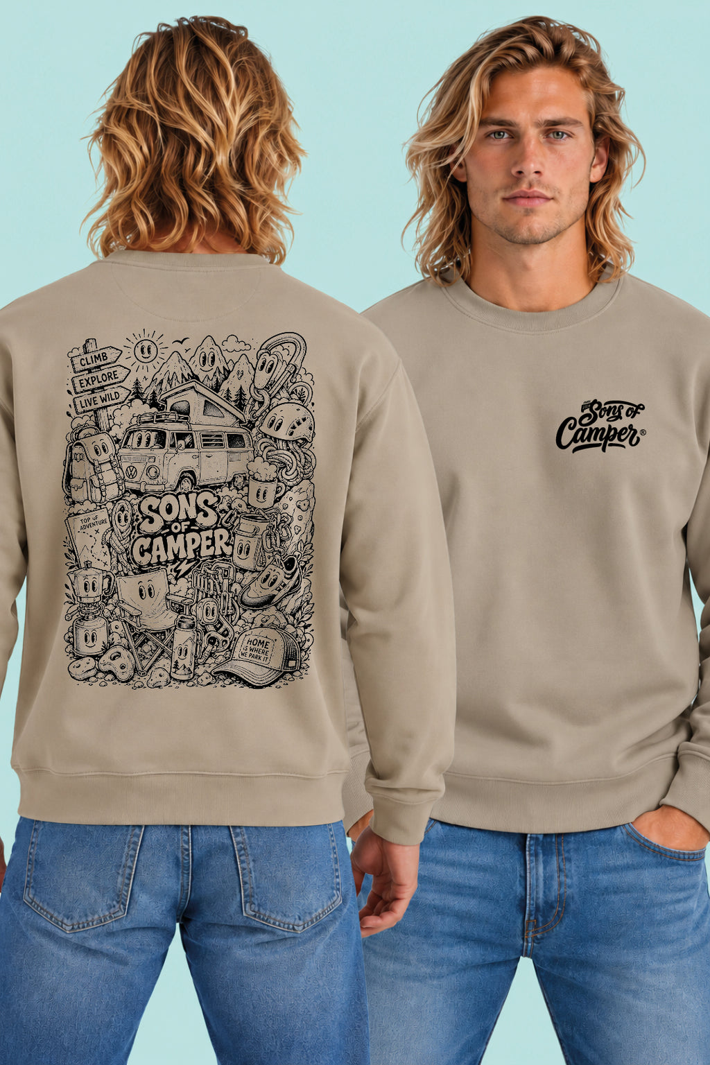 Sudadera Wild Sons of Camper color Arena, vista hombre