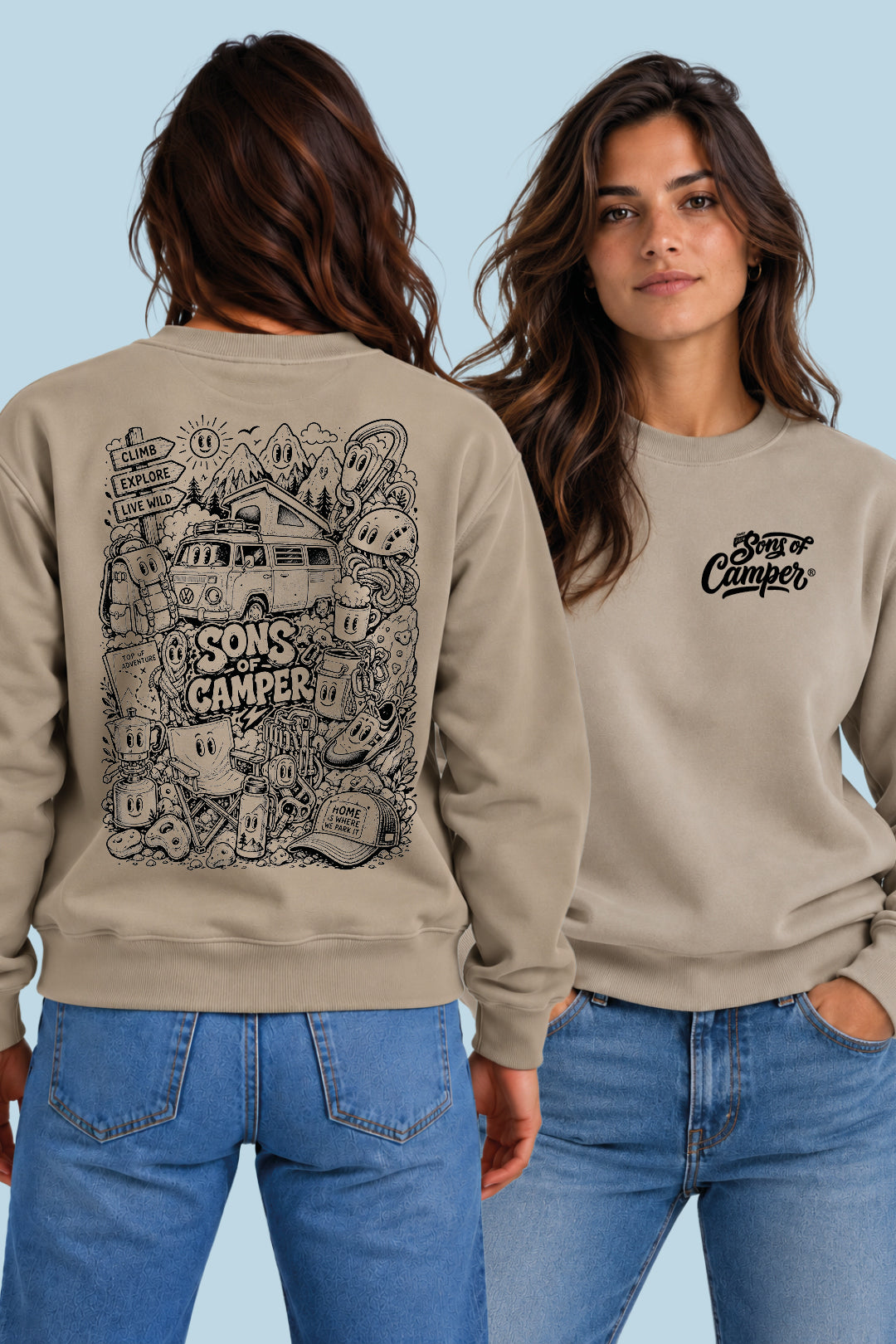 Sudadera Wild Sons of Camper color Arena, vista mujer