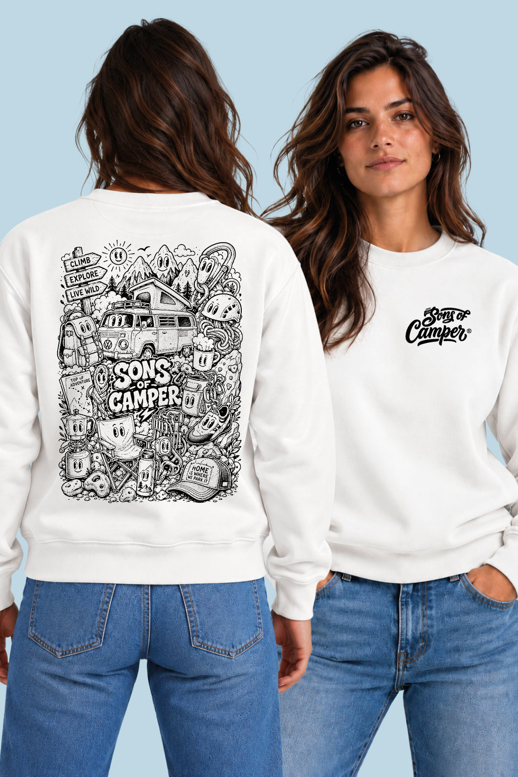 Sudadera Wild Sons of Camper color Blanco, vista mujer