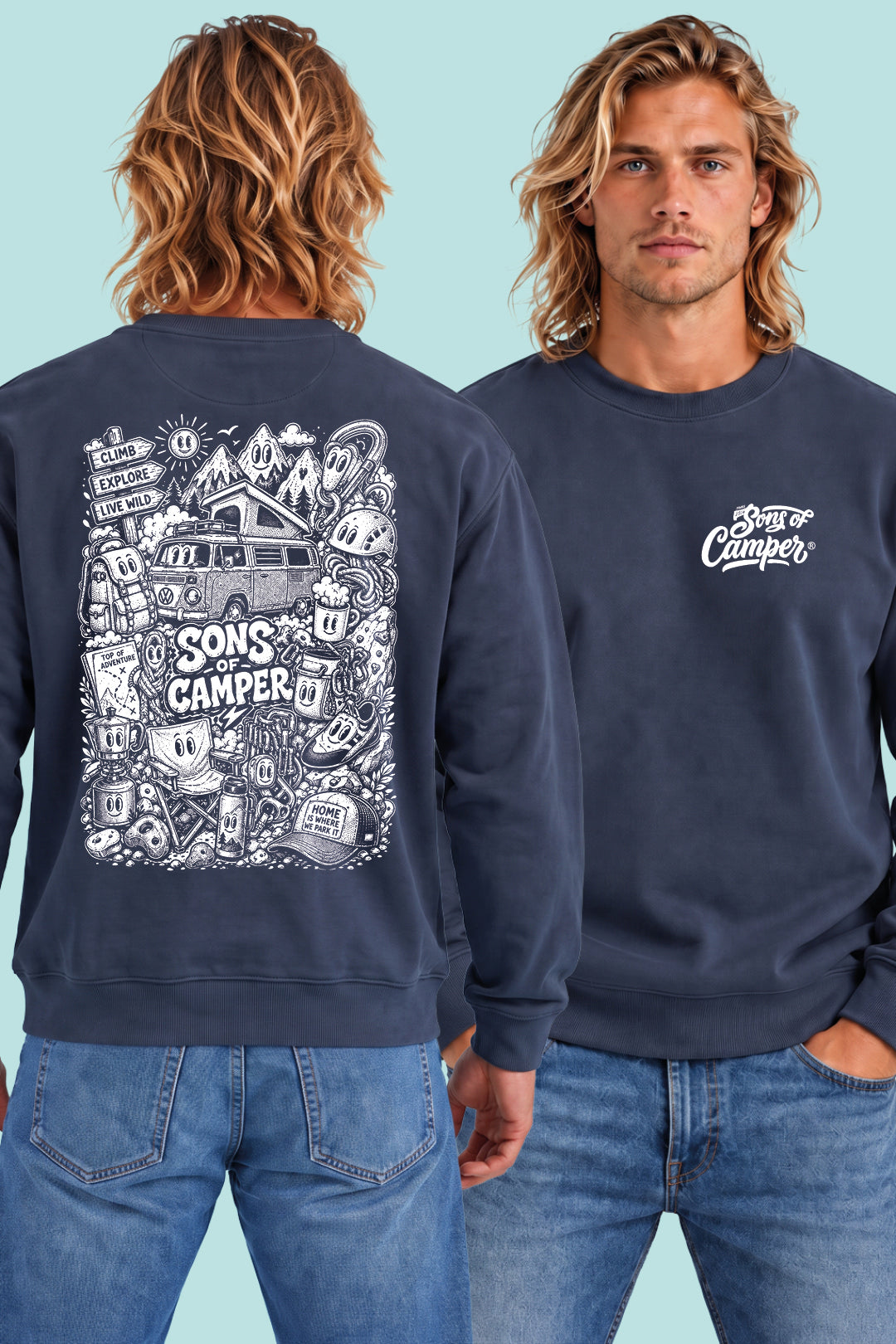 Sudadera Wild Sons of Camper color Navy, vista hombre