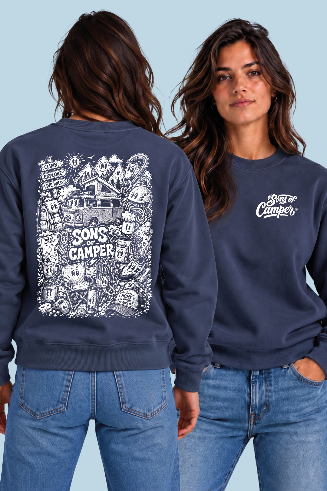 Sudadera Wild Sons of Camper color Navy, vista mujer