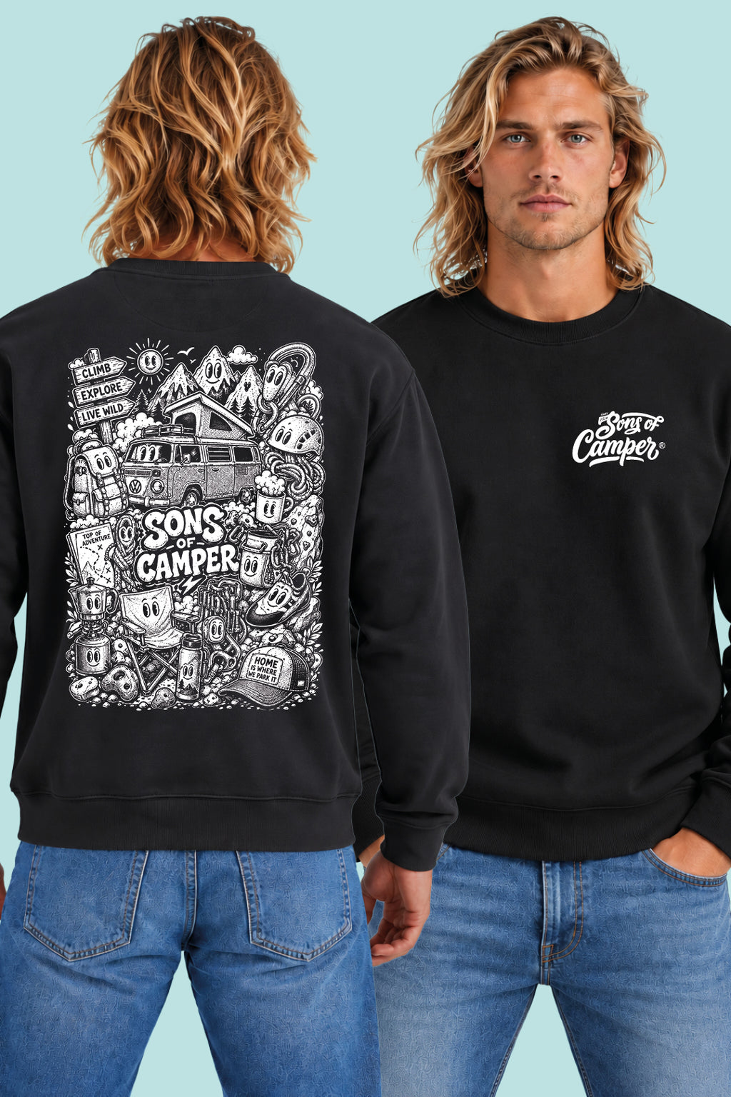 Sudadera Wild Sons of Camper color Negro, vista hombre
