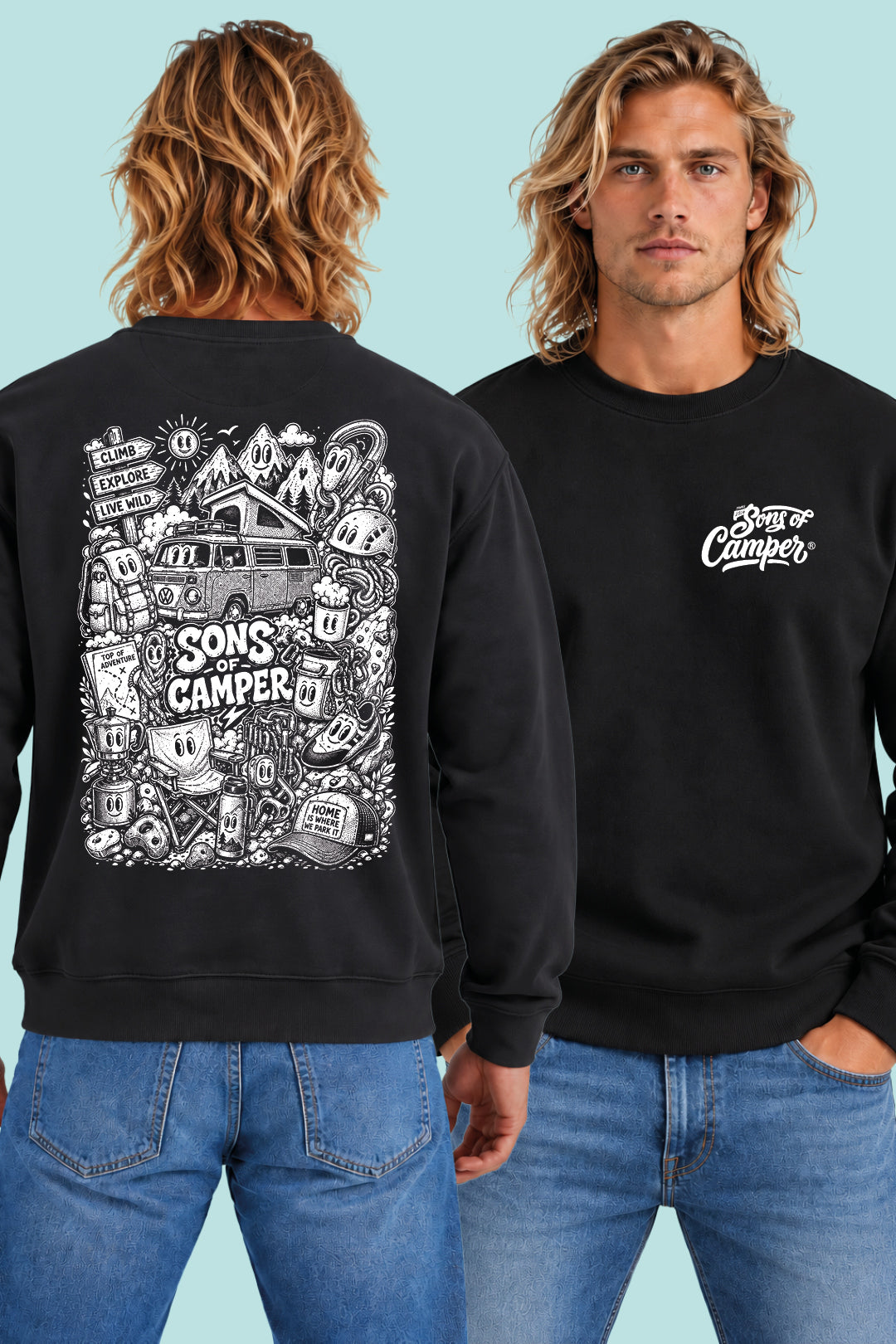 Sudadera Wild Sons of Camper color Negro, vista hombre