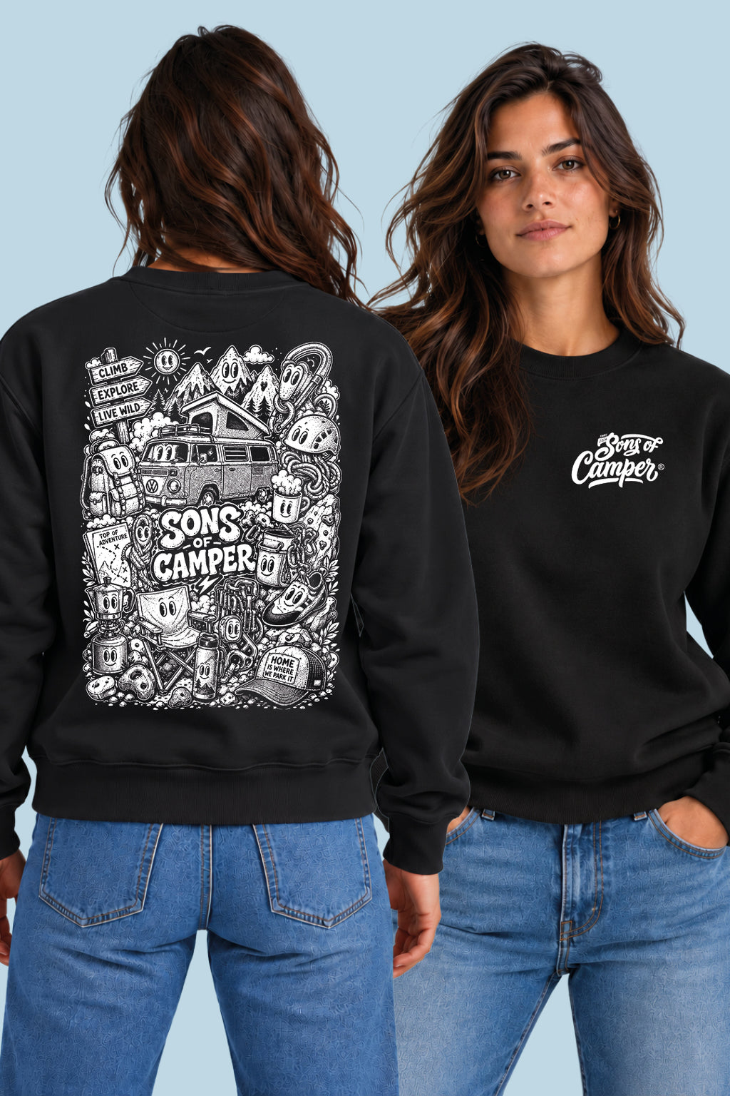 Sudadera Wild Sons of Camper color Negro, vista mujer