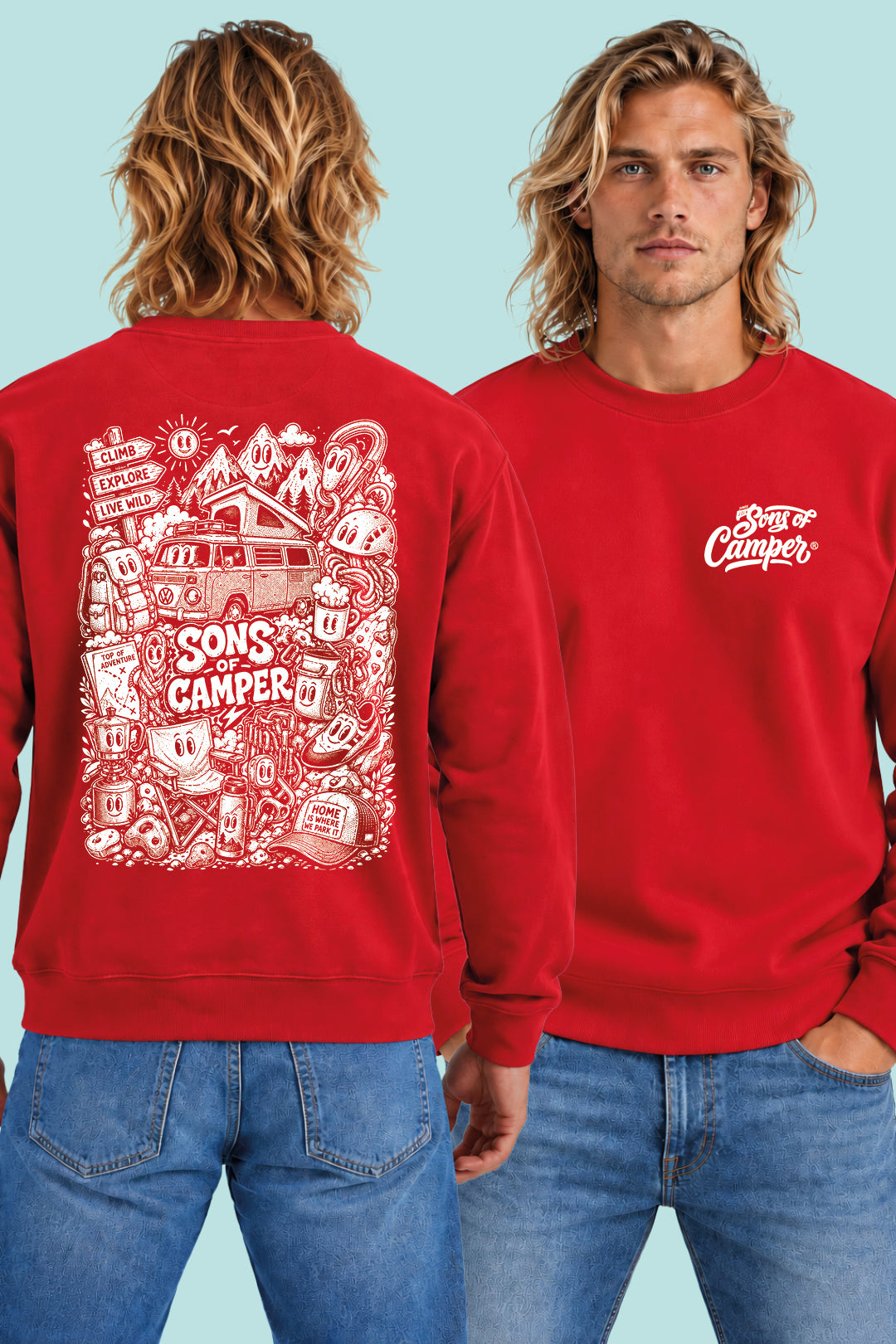 Sudadera Wild Sons of Camper color Rojo, vista hombre