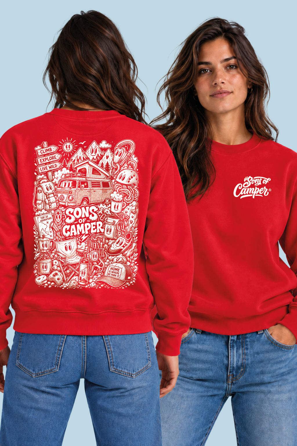 Sudadera Wild Sons of Camper color Rojo, vista mujer