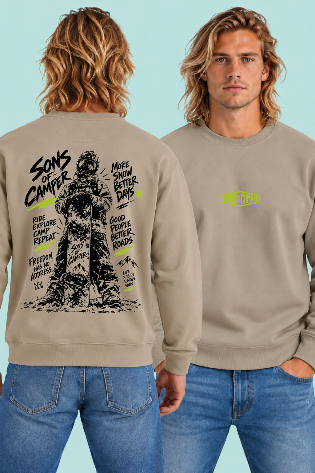 Sudadera Zermatt Sons of Camper color Arena, vista hombre