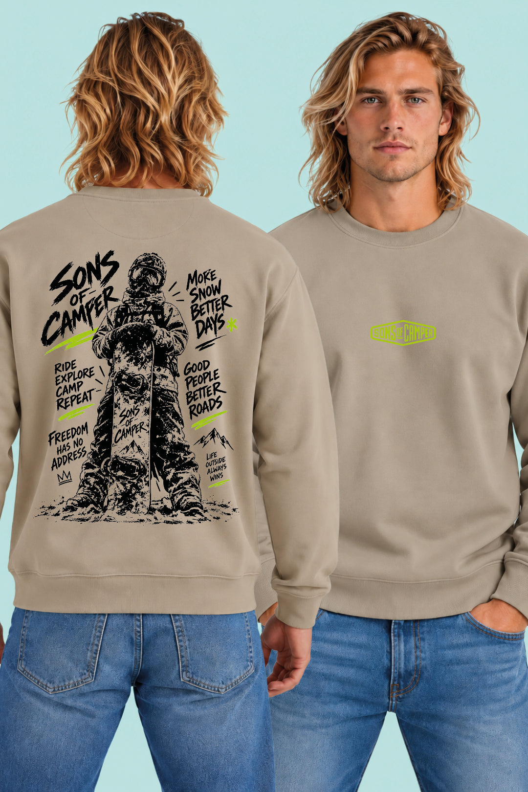 Sudadera Zermatt Sons of Camper color Arena, vista hombre