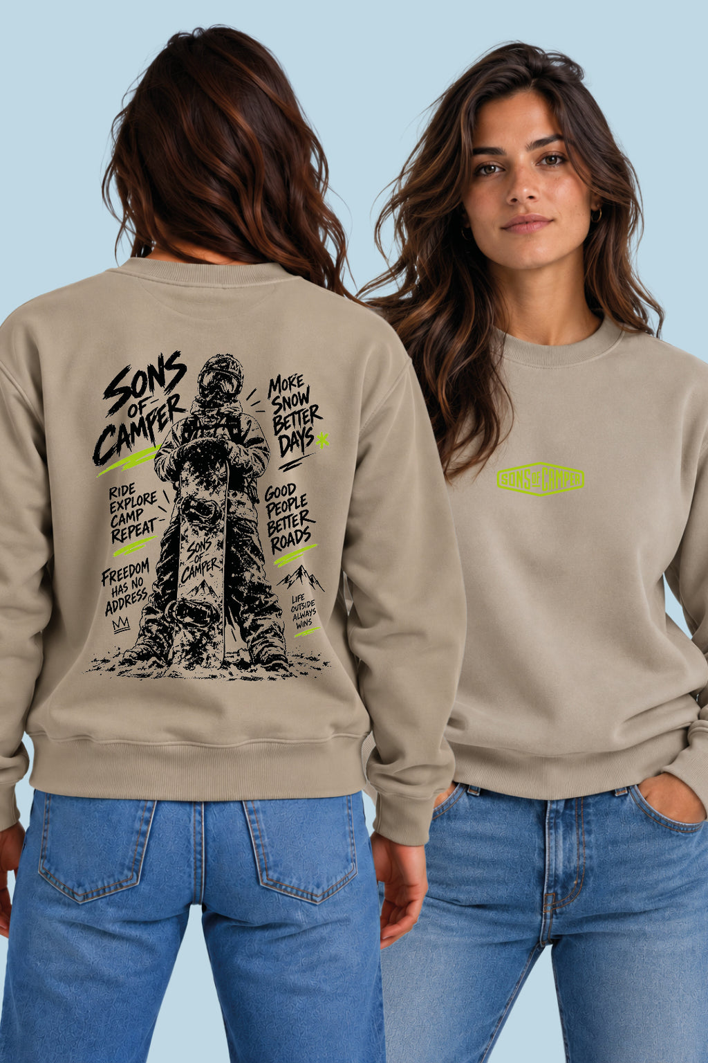 Sudadera Zermatt Sons of Camper color Arena, vista mujer