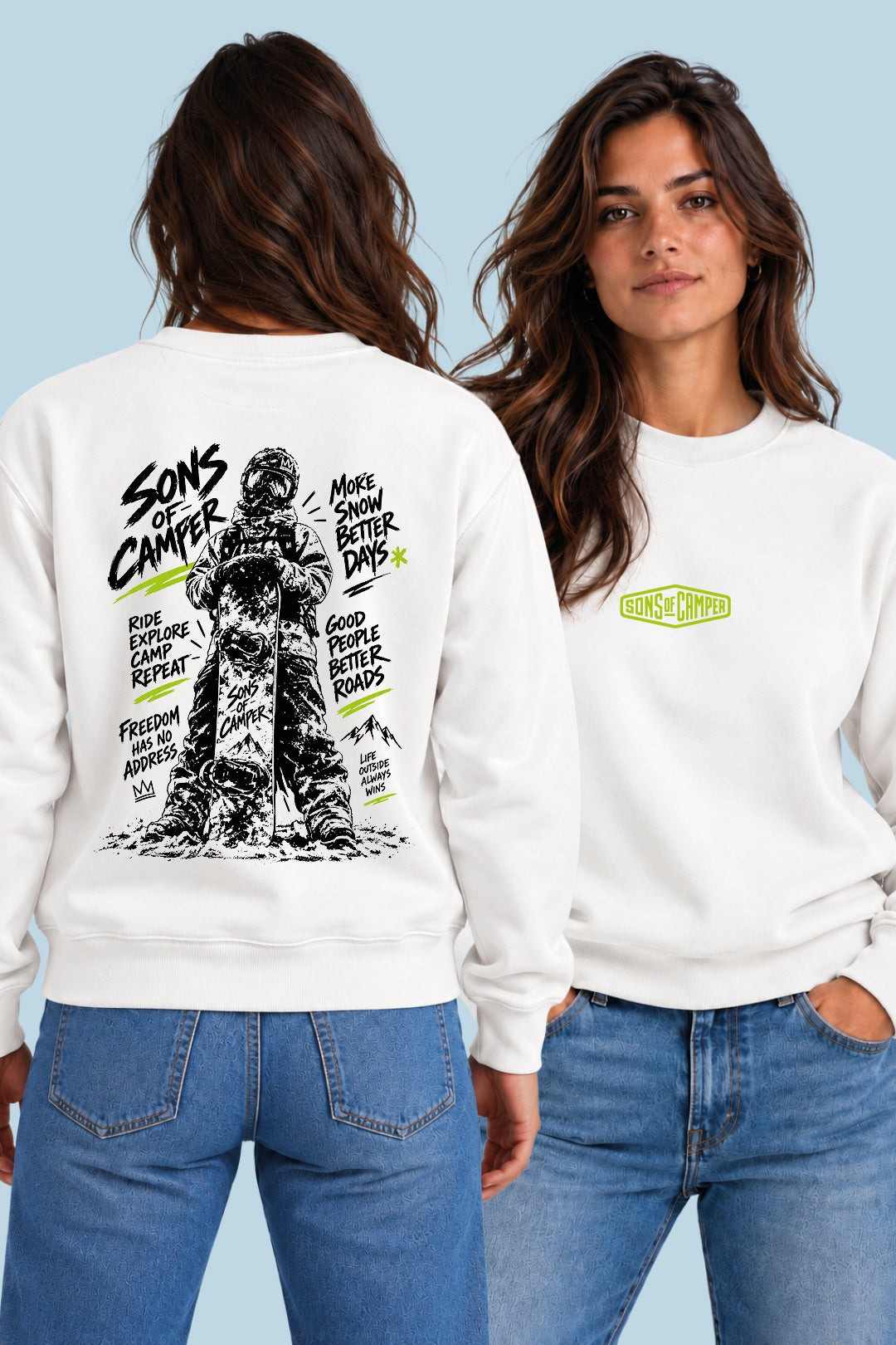 Sudadera Zermatt Sons of Camper color Blanco, vista mujer