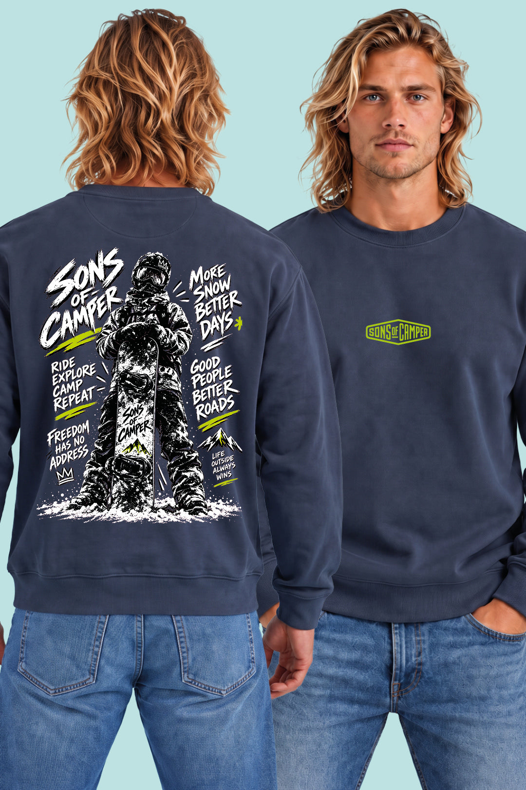 Sudadera Zermatt Sons of Camper color Navy, vista hombre