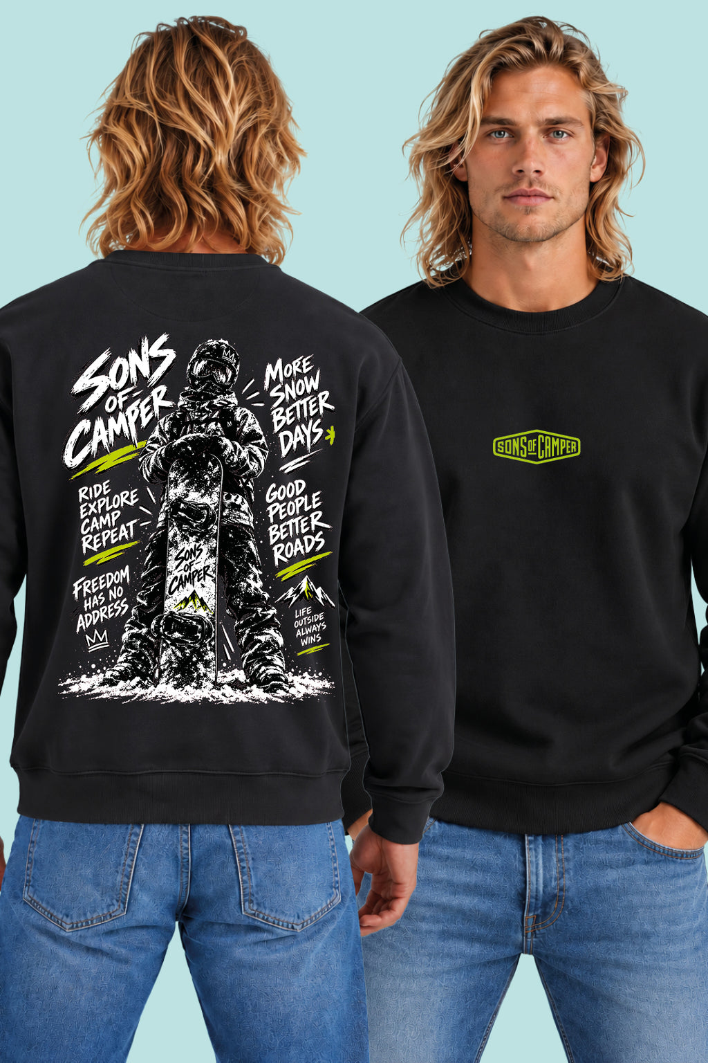 Sudadera Zermatt Sons of Camper color Negro, vista hombre