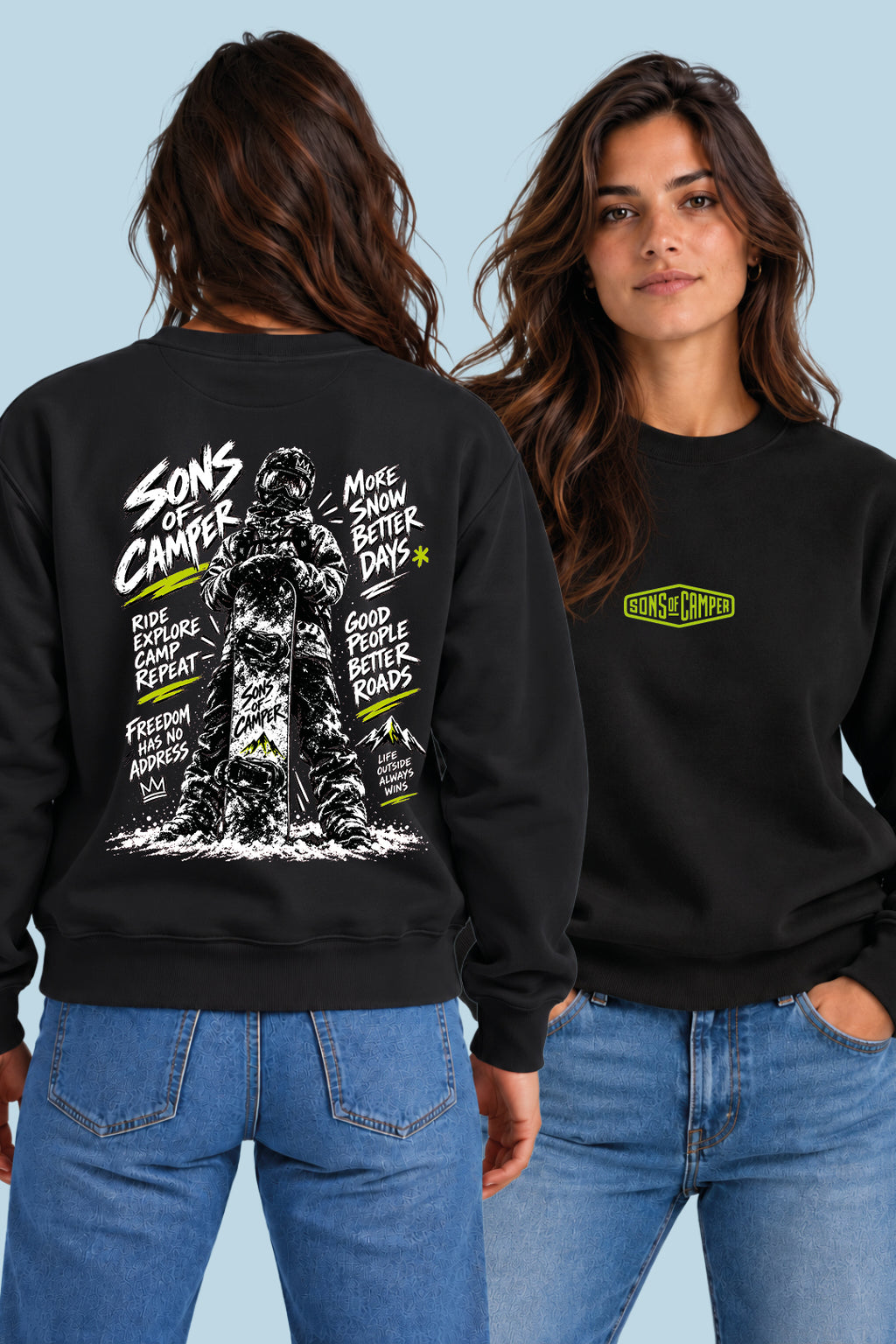 Sudadera Zermatt Sons of Camper color Negro, vista mujer