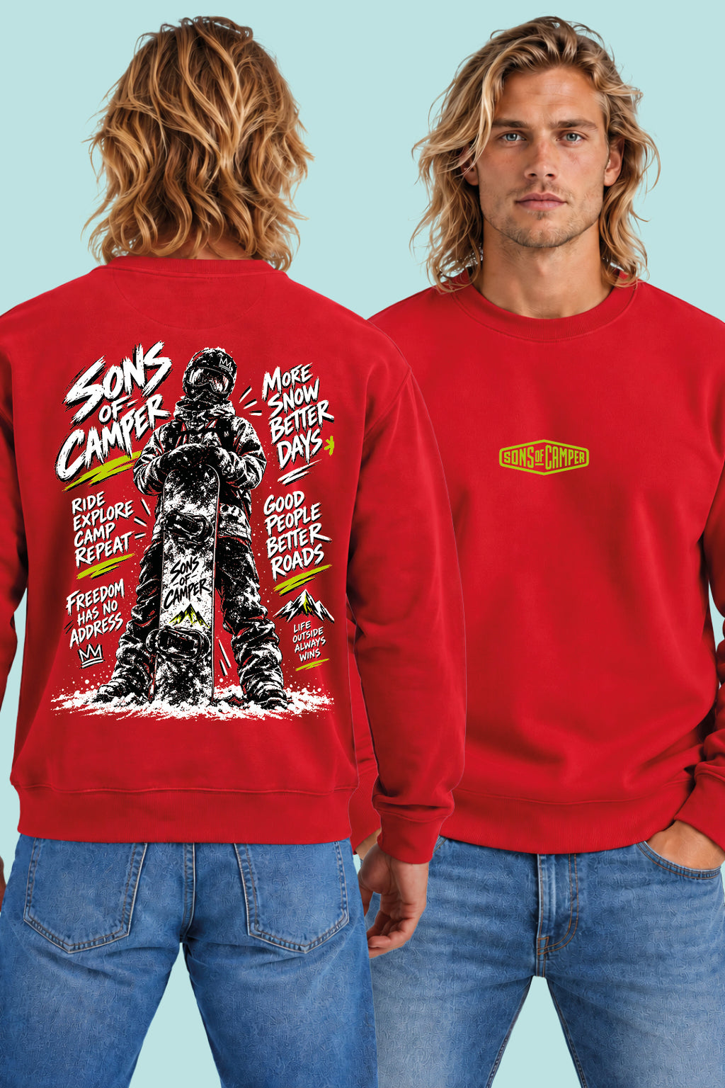 Sudadera Zermatt Sons of Camper color Rojo, vista hombre