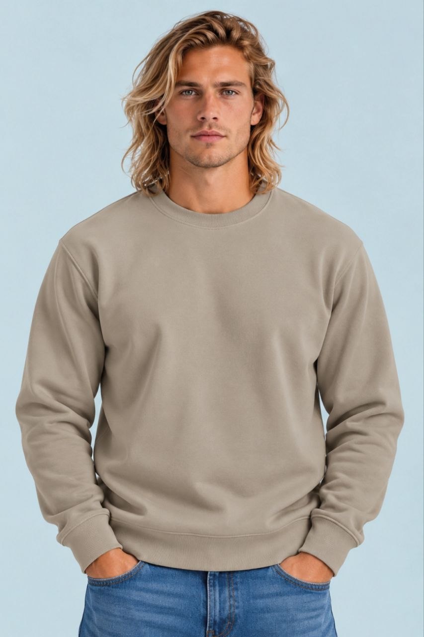 Sudadera sin estampar, color Arena, vista delantera