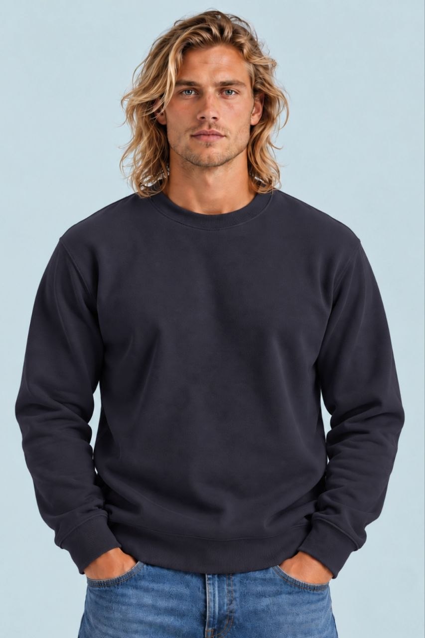 Sudadera sin estampar, color Navy, vista delantera