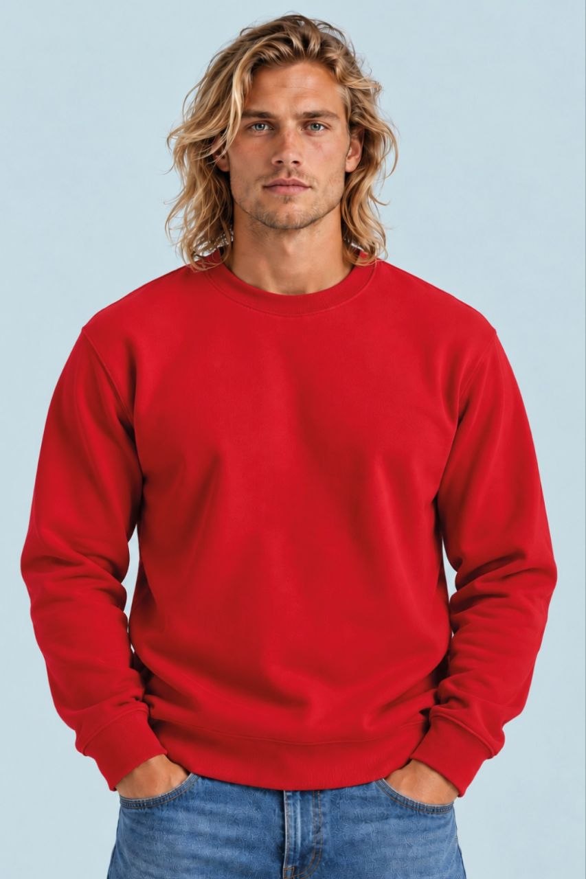 Sudadera sin estampar, color Rojo, vista delantera
