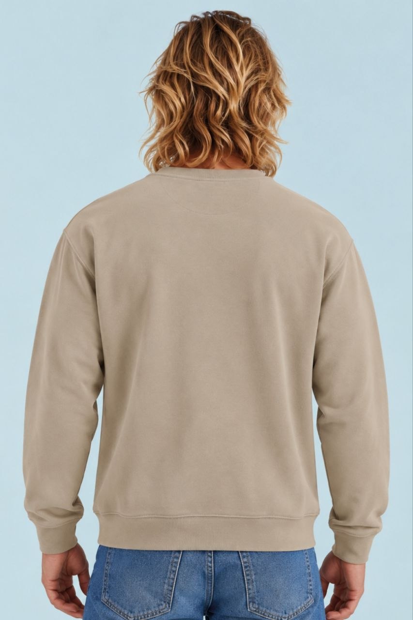 Sudadera sin estampar, color Arena, vista trasera