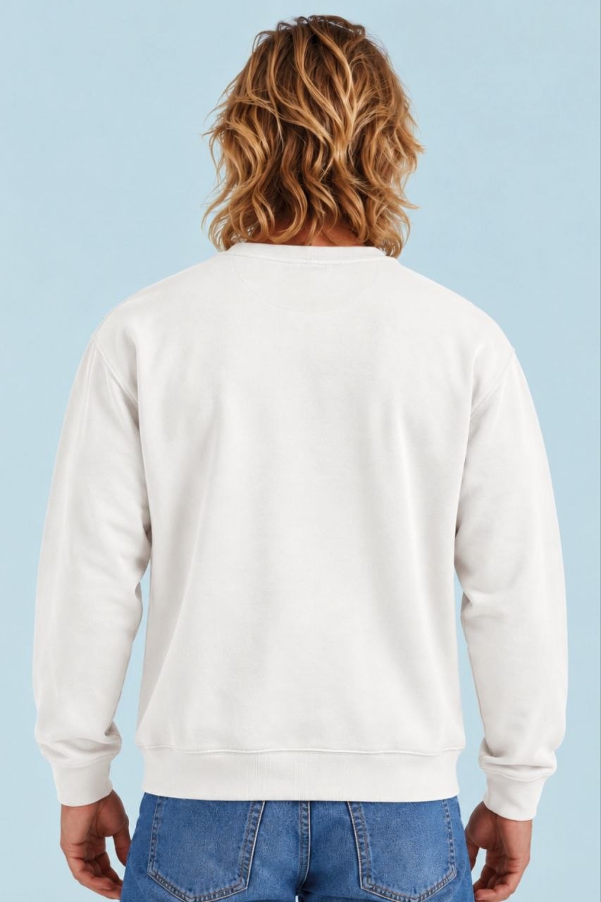 Sudadera sin estampar, color Blanco, vista trasera